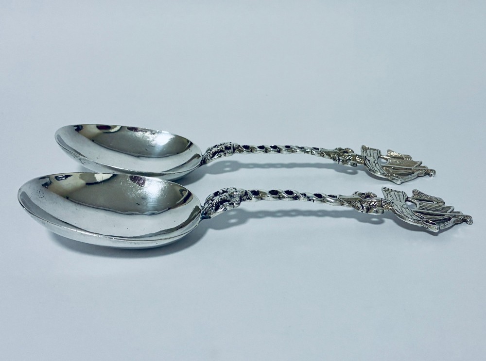 Pair of Antique Dutch Silver Spoons