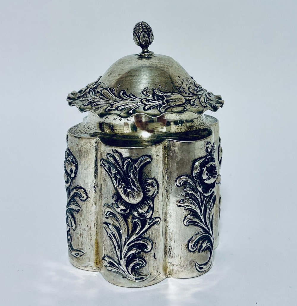 Antique Silver Continental Tea Caddy
