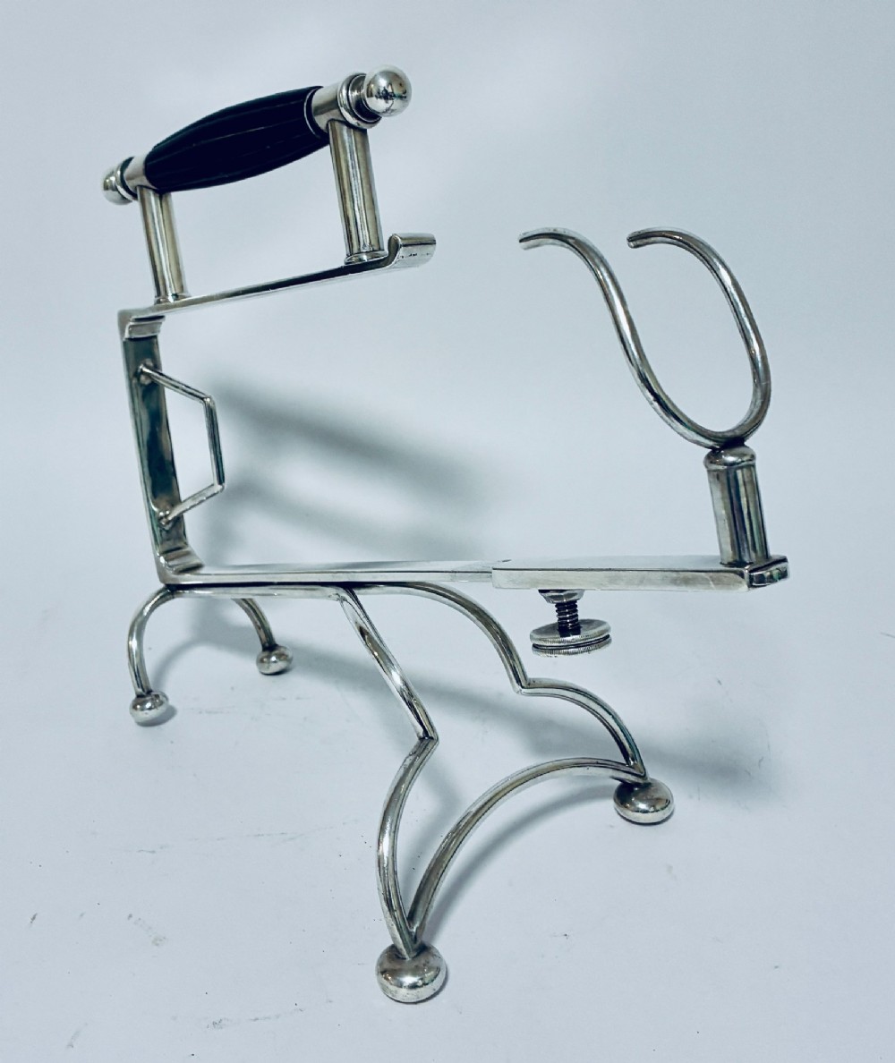 Antique Silver Plated Bottle Carrier View II