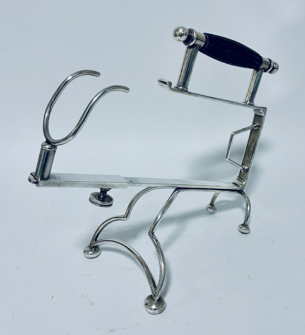 Antique Silver Plated Bottle Carrier View III