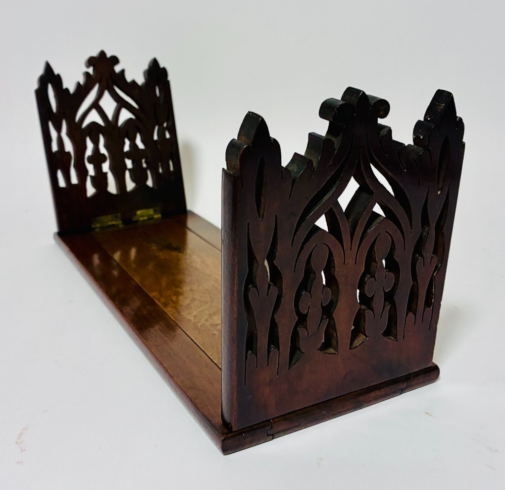 Victorian Gothic Style Walnut Book Slide View IV