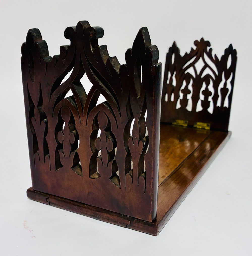 Victorian Gothic Style Walnut Book Slide View VI