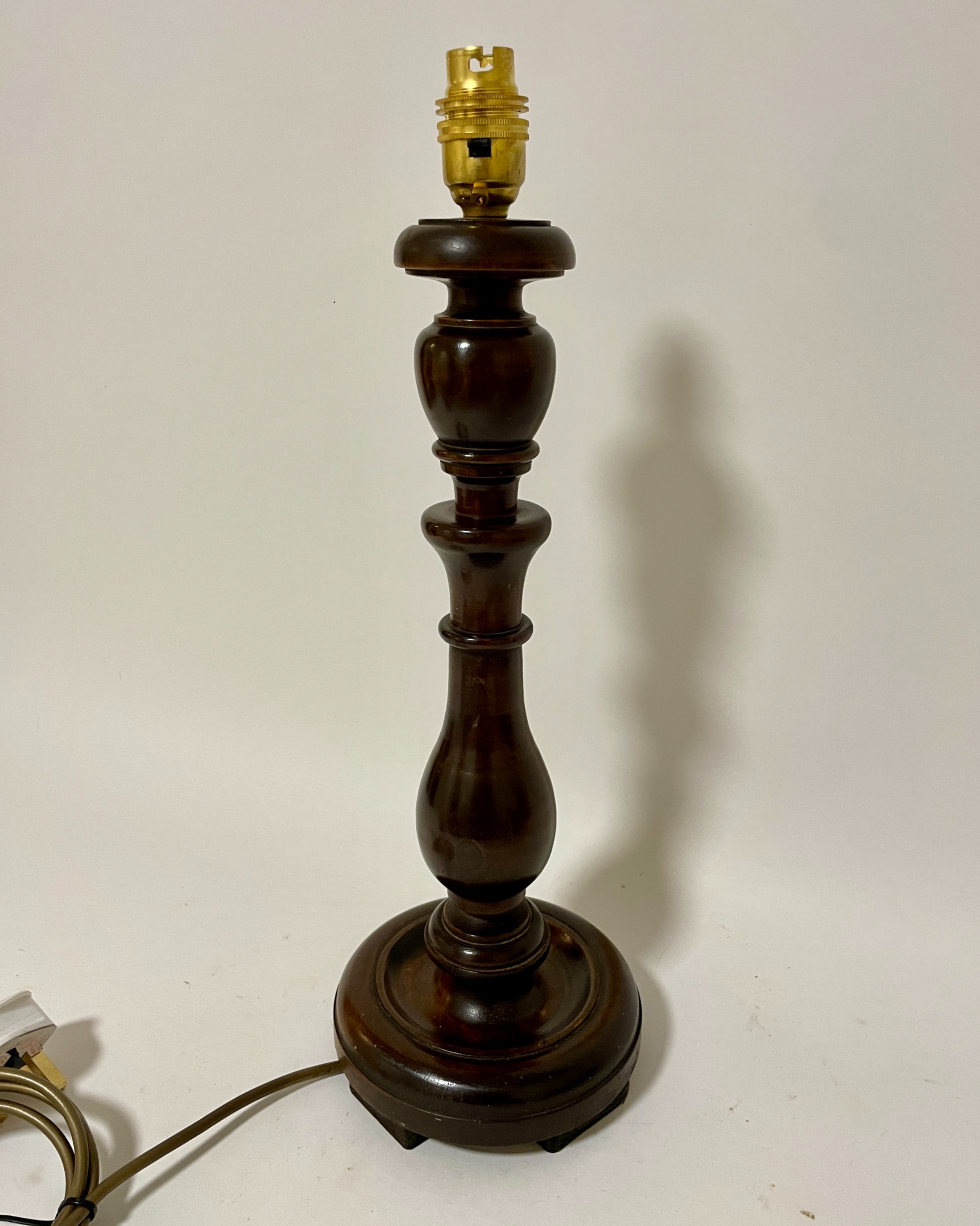 Antique Turned Mahogany Table Lamp