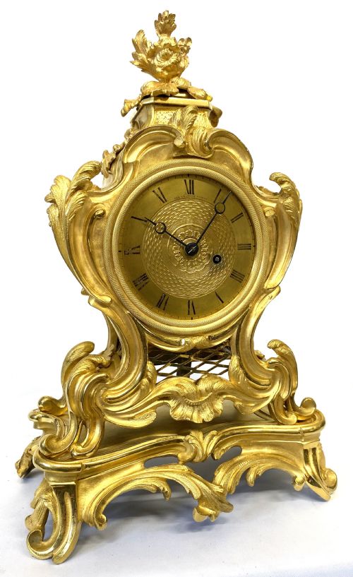 Antique Chain Fusee Mantel Clock Rococo Gilt Bronze Ormolu Case by  Granges London