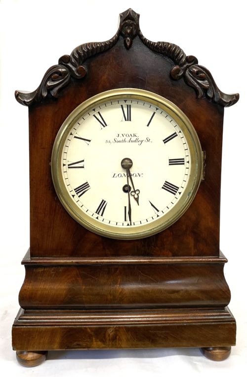 fig 1. Antique Single Fusee Manhogany Mantel / Bracket Clock By James Voak London