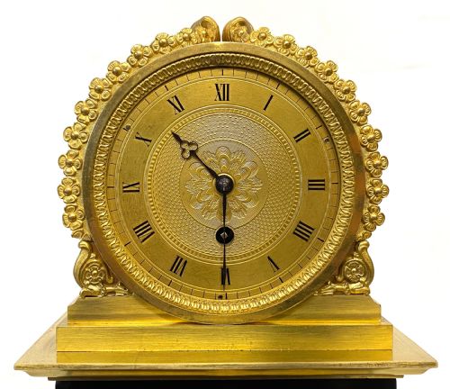 fig 1. Antique Recency Gilt Bronze And Marble Single Chain Fusee Mantel Clock