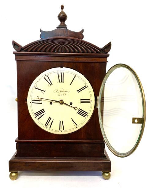 fig 2. Antique Mahogany Double Chain Fusee Bracket Mantel Clock By P Forrester Hull