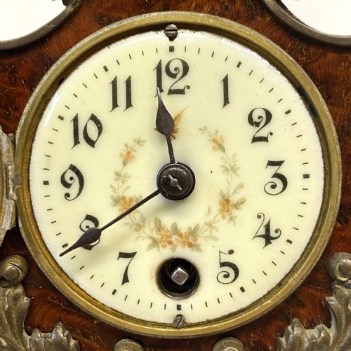 fig 3. Stunning Antique Walnut Mantel Clock With Bronze Ormolu Mounts By Lenzkirch
