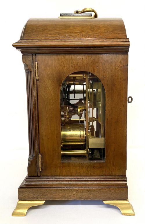 fig 1. Lovely Antique Mahogany Double Chain Fusee Bracket / Mantel Clock
