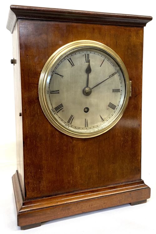 fig 1. Antique Goverment Issue GRV Single Fusee Mahogany Clock Post Office