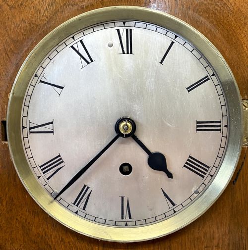 fig 2. Antique Dingle Fusee Mahogany Mantel Clock With Pagoda Top With Travel Nut