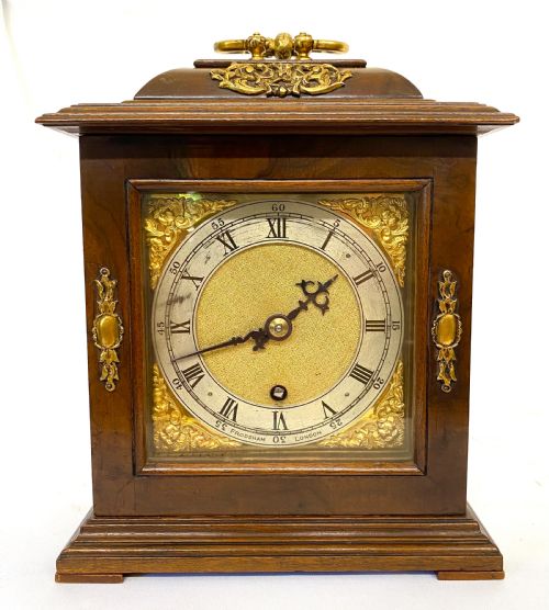 fig 1. Stunning Charles Frodsham Walnut Bracket Clock With Glass Viewing Windows