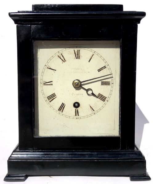 Antique Chain Fusee Small Library Four Glass Clock by Purvis London