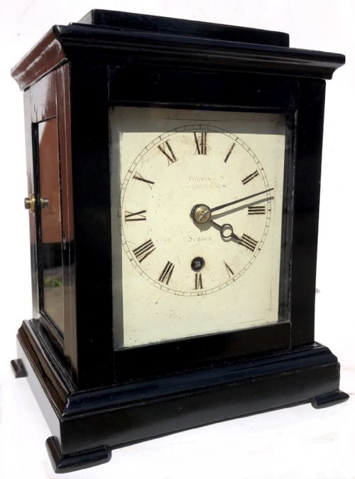 fig 2. Antique Chain Fusee Small Library Four Glass Clock by Purvis London
