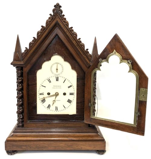 fig 3. Antique Gothic Double Fusee Bracket Mantel Clock By Frodsham London Pull Repeat