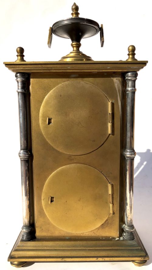 ANTIQUE GILT AND SILVERED BRONZE DESK CLOCK AND THERMOMETER CHINOISERIE STYLE - ADDITIONAL PHOTO 6