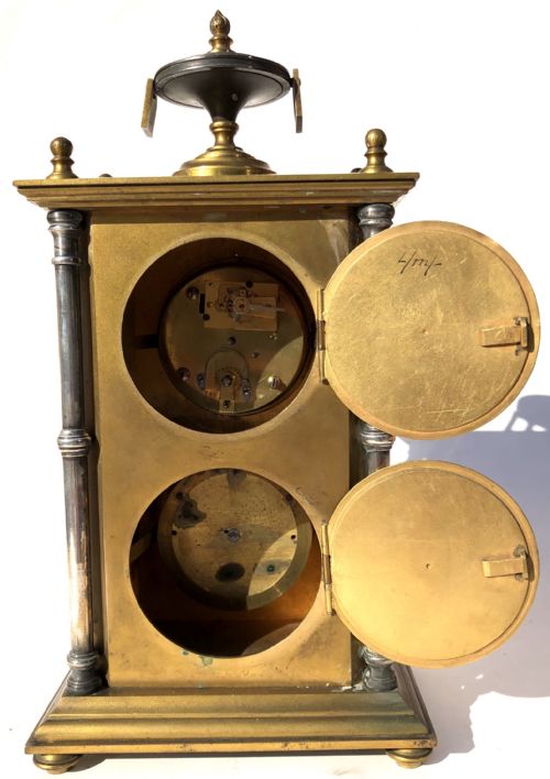 ANTIQUE GILT AND SILVERED BRONZE DESK CLOCK AND THERMOMETER CHINOISERIE STYLE - ADDITIONAL PHOTO 7