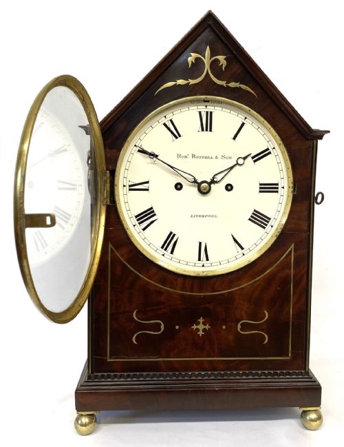 fig 2. Antique Mahogany Double Fusee Bracket Clock By Robert Roskell & Son Liverpool