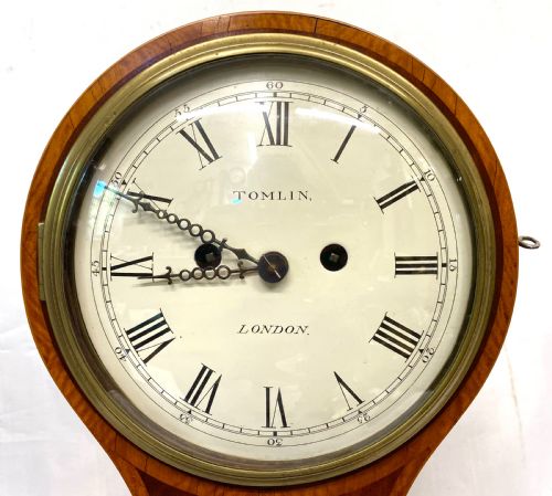 fig 2. Antique Mahogany Double Fusee Balloon Clock Ting Tang Quarter Strike Tomlin