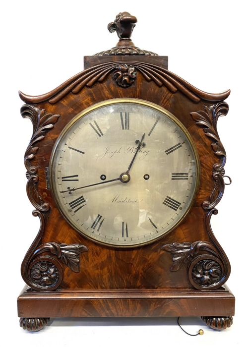 fig 1. Antique Mahogany Double Fusee Mantel Clock Pull Repeat By Joseph Barling