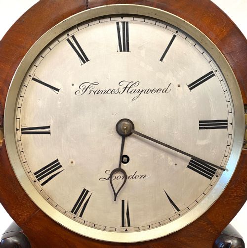 fig 2. Antique Mahogany Single Fusee Mantel Clock By Frances Haywood London
