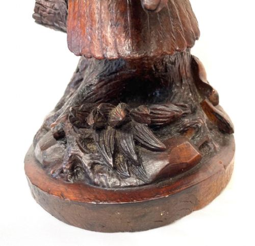 ANTIQUE BLACK FOREST HAND CARVED HAWK EAGLE BIRD - ADDITIONAL PHOTO 15
