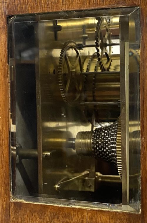 fig 2. Antique Satinwood Chain Fusee Library Clock By RIEDER & CO 13 COSWELL RD LONDON
