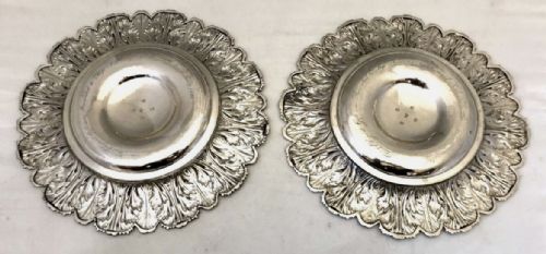 PAIR OF ANTIQUE GEORGE IV SILVER ALMS DISHES BY SAMUEL HENNELL LONDON 3988OZT - ADDITIONAL PHOTO 9