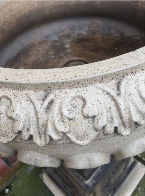 RARE PAIR OF ORIGINAL ANTIQUE VICTORIAN SALT GLAZED GARDEN URNS - ADDITIONAL PHOTO 11