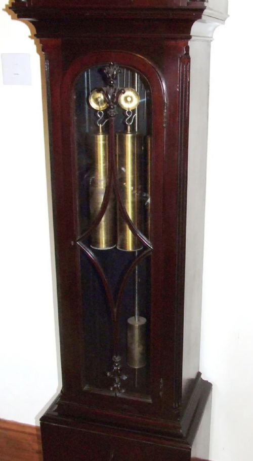 ANTIQUE MUSICAL CHIMING MAHOGANY LONGCASE GRANDFATHER CLOCK LISTER SONS - ADDITIONAL PHOTO 1