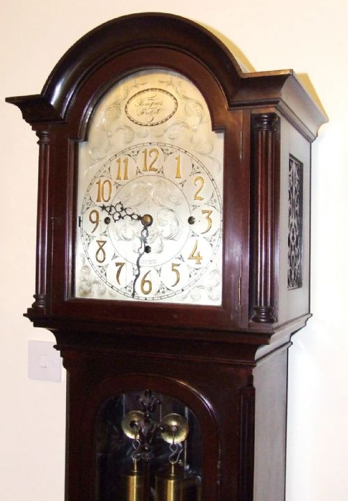 ANTIQUE MUSICAL CHIMING MAHOGANY LONGCASE GRANDFATHER CLOCK LISTER SONS - ADDITIONAL PHOTO 3
