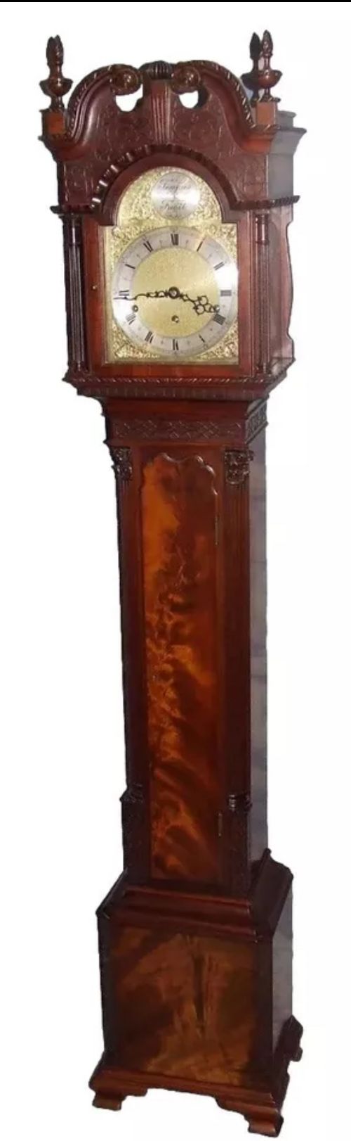 Antique Mahogany Chippendale Style Grandmother Clock / Miniature Longcase