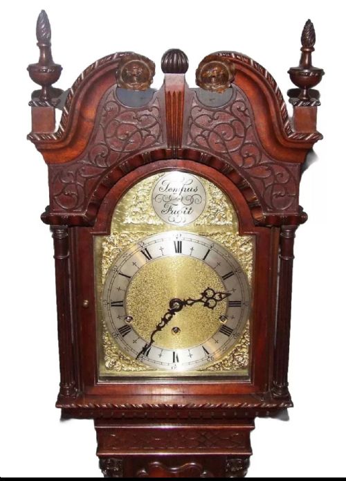 fig 4. Antique Mahogany Chippendale Style Grandmother Clock / Miniature Longcase
