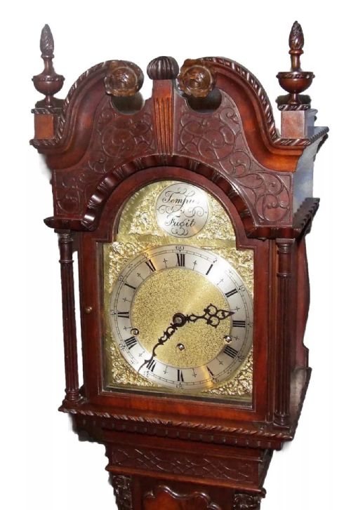 fig 5. Antique Mahogany Chippendale Style Grandmother Clock / Miniature Longcase