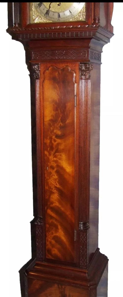 fig 7. Antique Mahogany Chippendale Style Grandmother Clock / Miniature Longcase