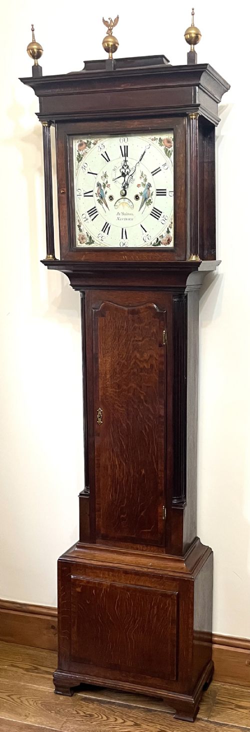 ANTIQUE OAK MAHOGANY LONGCASE GRANDFATHER CLOCK JOHN SALMON NANTWICH - ADDITIONAL PHOTO 3