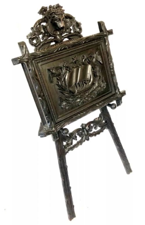 ANTIQUE CARVED BLACK FOREST PORTFOLIO MUSIC STAND MAGAZINE STAND - ADDITIONAL PHOTO 2