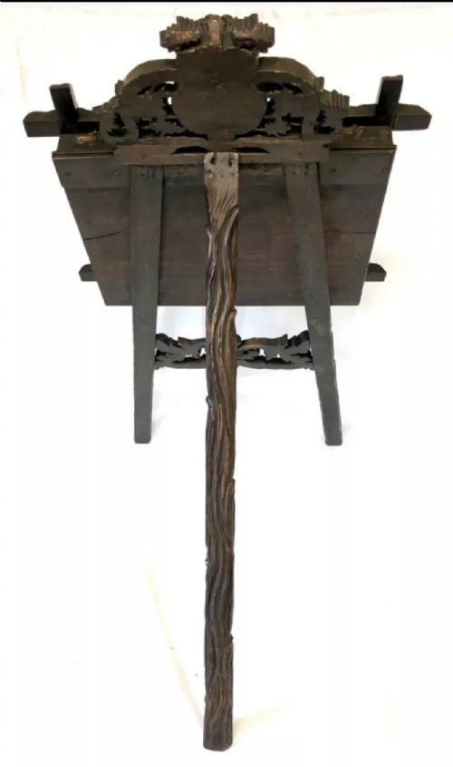 ANTIQUE CARVED BLACK FOREST PORTFOLIO MUSIC STAND MAGAZINE STAND - ADDITIONAL PHOTO 11