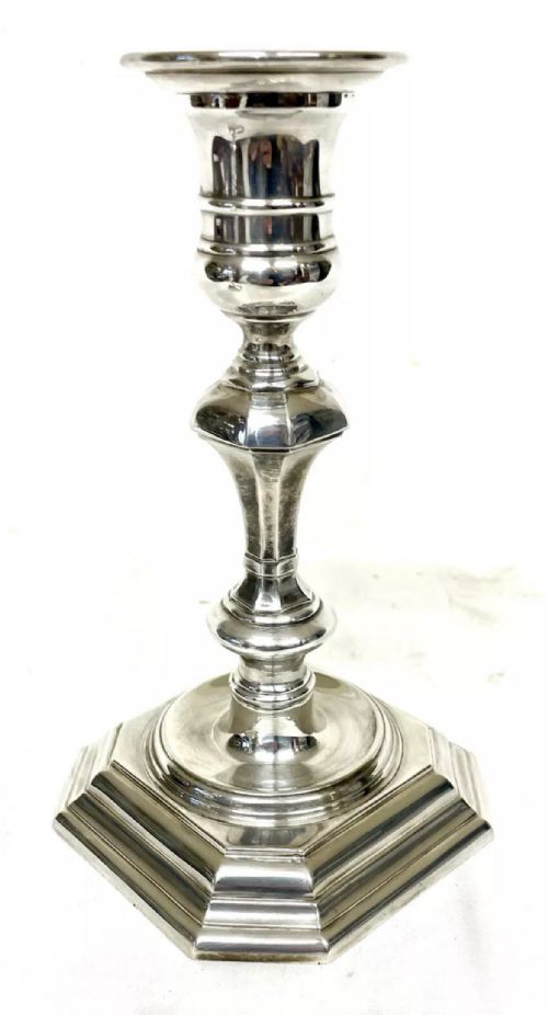 PAIR SILVER CANDLESTICKS EARLY GEORGIAN STYLE JAMES DIXON SONS SHEFFIELD 1969 - ADDITIONAL PHOTO 10