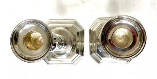 PAIR SILVER CANDLESTICKS EARLY GEORGIAN STYLE JAMES DIXON SONS SHEFFIELD 1969 - ADDITIONAL PHOTO 12