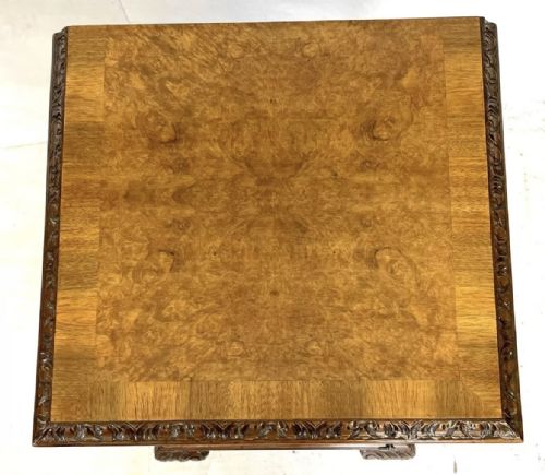 PAIR ANTIQUE BURR WALNUT BEDSIDE CABINETS BEDSIDES NIGHTSTANDS QUEEN ANNE STYLE - ADDITIONAL PHOTO 4