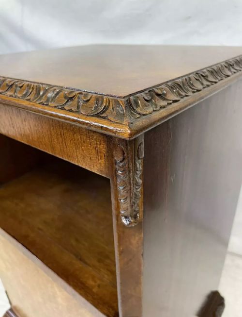 PAIR ANTIQUE BURR WALNUT BEDSIDE CABINETS BEDSIDES NIGHTSTANDS QUEEN ANNE STYLE - ADDITIONAL PHOTO 11