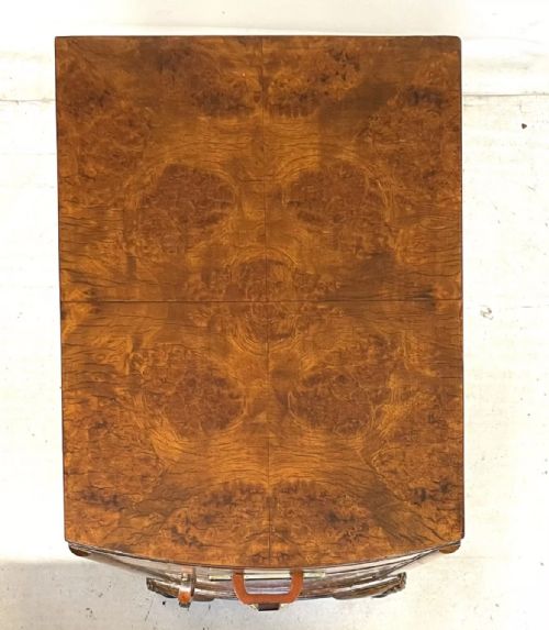 PAIR ANTIQUE ART DECO BURR WALNUT BEDSIDE CABINETS NIGHTSTANDS LAMP STANDS - ADDITIONAL PHOTO 7