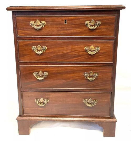 fig 3. PAIR Antique Mahogany Bedside Cabinets Chest of Drawers Cupboards