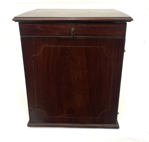 ANTIQUE GEORGIAN INLAID MAHOGANY APOTHECARY BOX CHEST CABINET WITH BOTTLES ETC - ADDITIONAL PHOTO 3