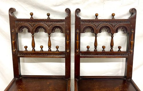 ANTIQUE SET OF 4 FOUR OAK DINING CHAIRS CHARLES II DERBYSHIRE YORKSHIRE - ADDITIONAL PHOTO 8