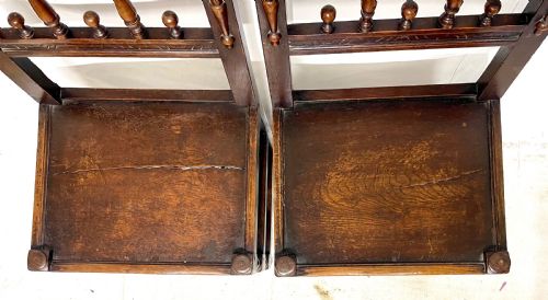 ANTIQUE SET OF 4 FOUR OAK DINING CHAIRS CHARLES II DERBYSHIRE YORKSHIRE - ADDITIONAL PHOTO 12