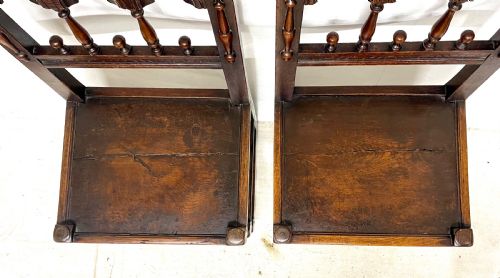 ANTIQUE SET OF 4 FOUR OAK DINING CHAIRS CHARLES II DERBYSHIRE YORKSHIRE - ADDITIONAL PHOTO 13