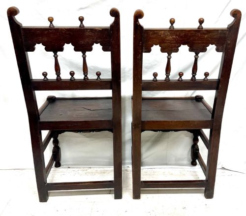 ANTIQUE SET OF 4 FOUR OAK DINING CHAIRS CHARLES II DERBYSHIRE YORKSHIRE - ADDITIONAL PHOTO 17