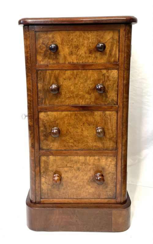 fig 4. Pair Antique VICTORIAN Walnut Bedside Cabinets Lamp Stands Pot Cupboards